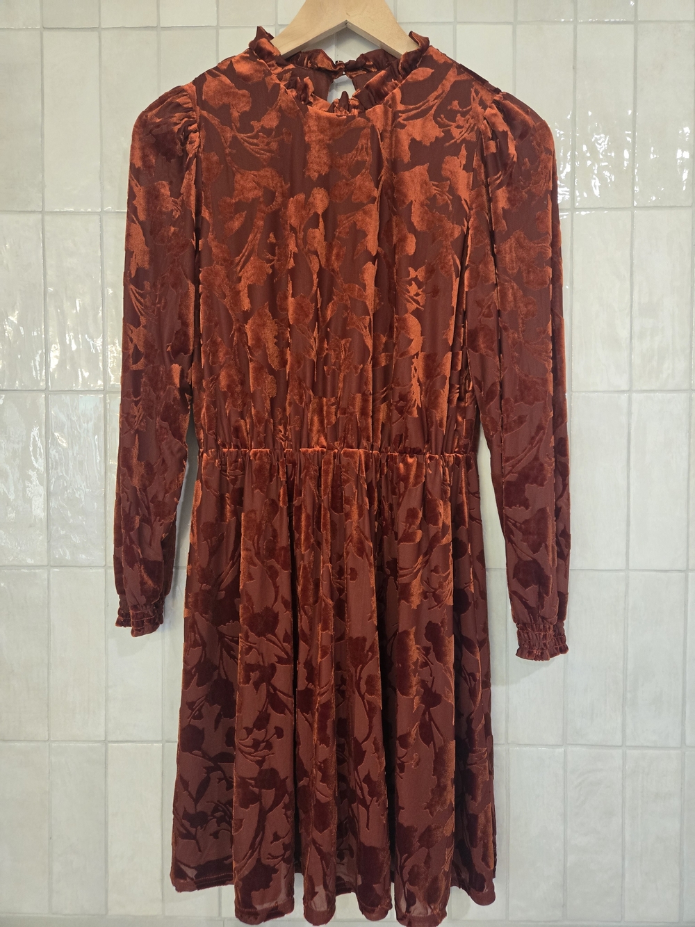 Banana Republic Factory NWT Petite Small Burnout Velvet Floral Midi Dress